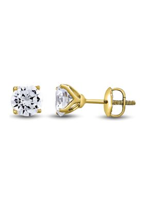 Belk & Co 1.5 Ct. T.w. Lab Created Diamond Round Stud Earrings In 14K Yellow Gold