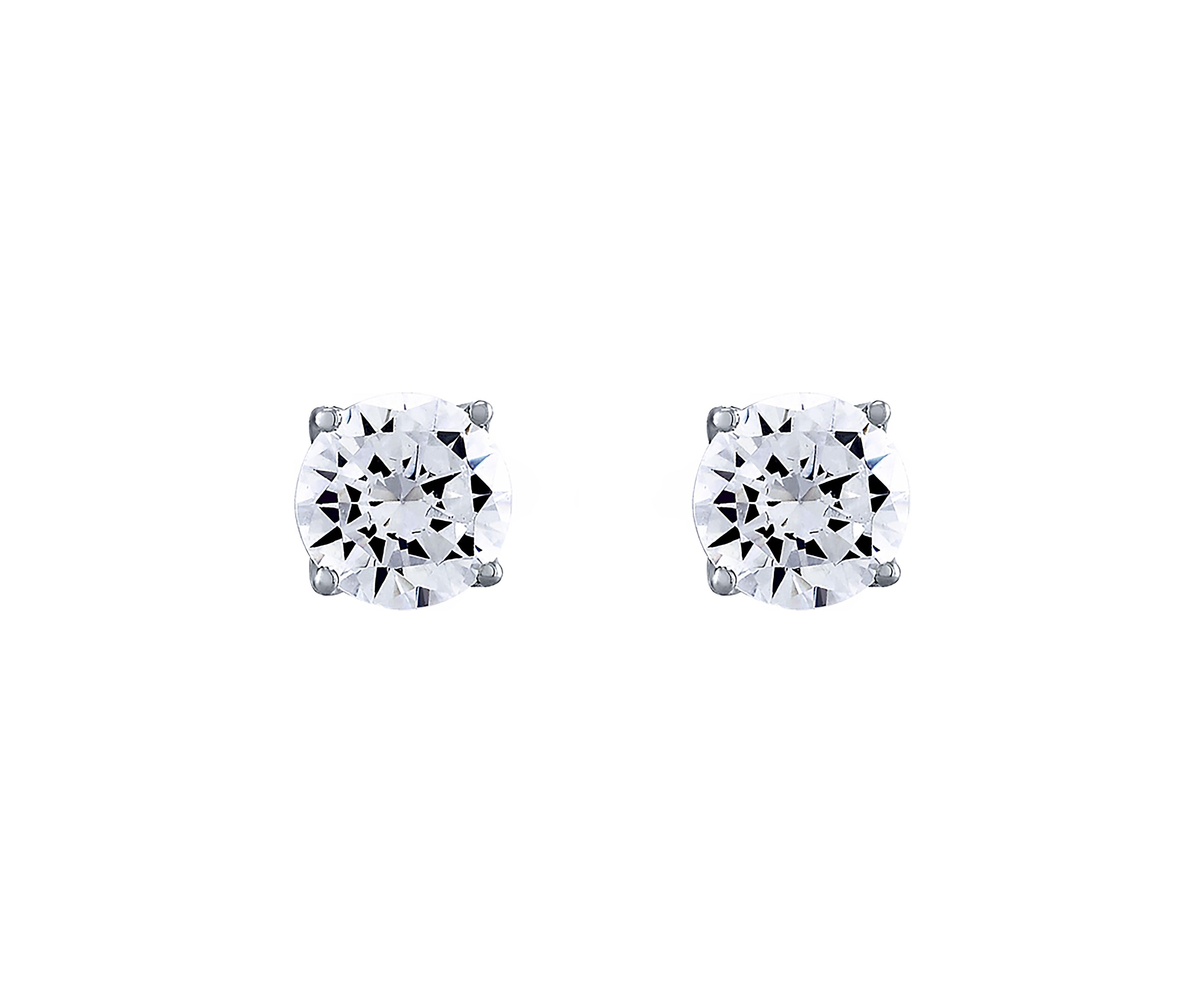 Grown With Love 1.5 ct. t.w. Lab Created Diamond Stud Earrings in 14K White Gold 