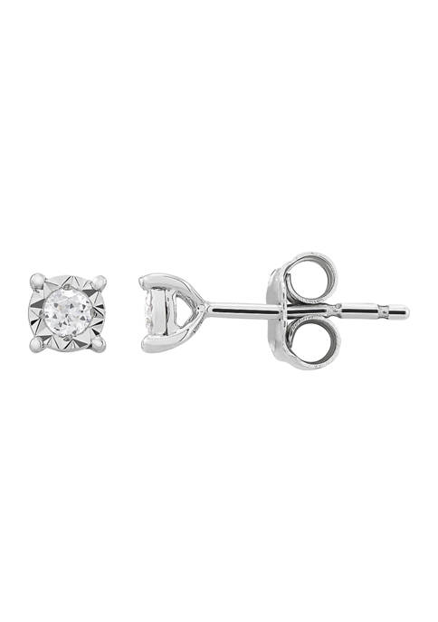 1/10 ct. t.w. Diamond Solitaire Stud Earrings in Sterling Silver 