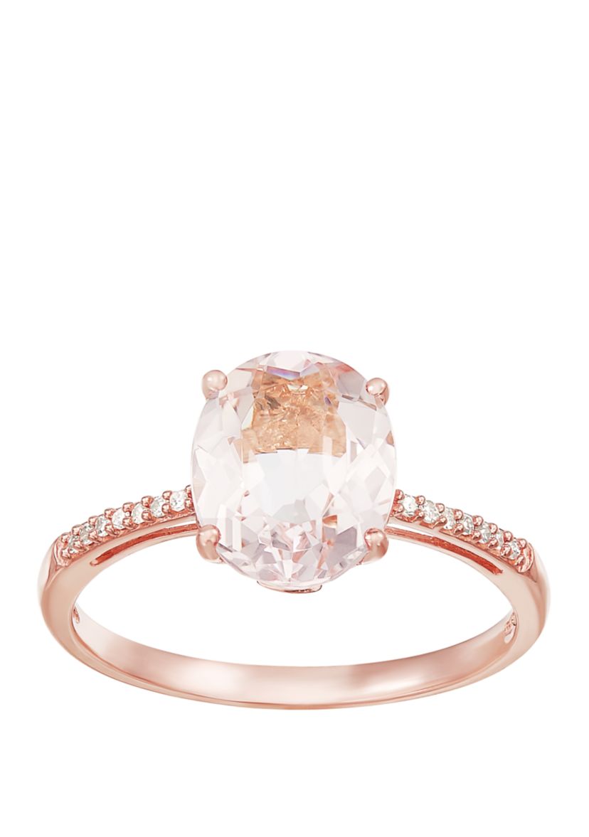 2.4 ct. t.w. Morganite and 1/10 ct. t.w. Diamond Ring in 10K Rose Gold
