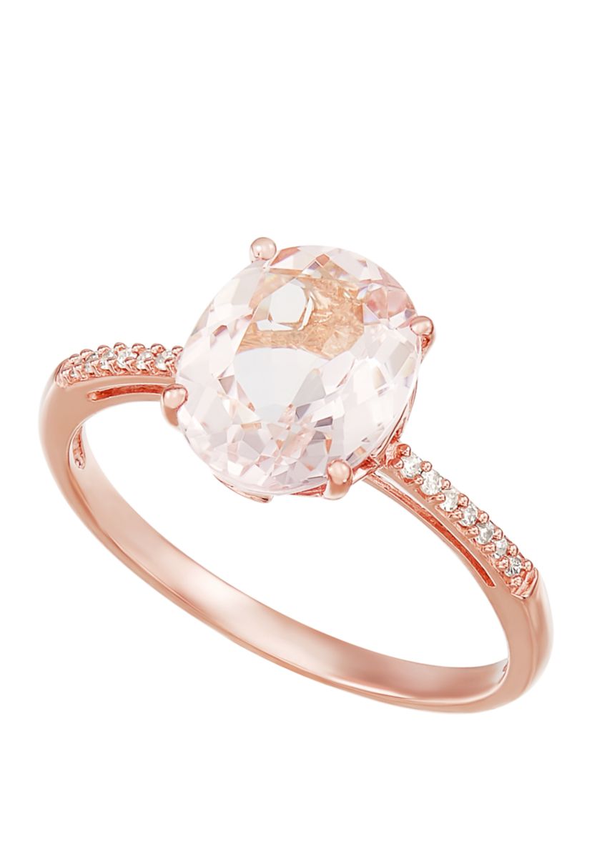2.4 ct. t.w. Morganite and 1/10 ct. t.w. Diamond Ring in 10K Rose Gold