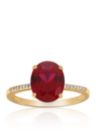 Created Ruby & Diamond Ring in 10K Yellow Gold