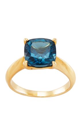 Belk & Co. 0.042 ct. t.w. Diamond and London Blue Topaz Ring in 10k ...