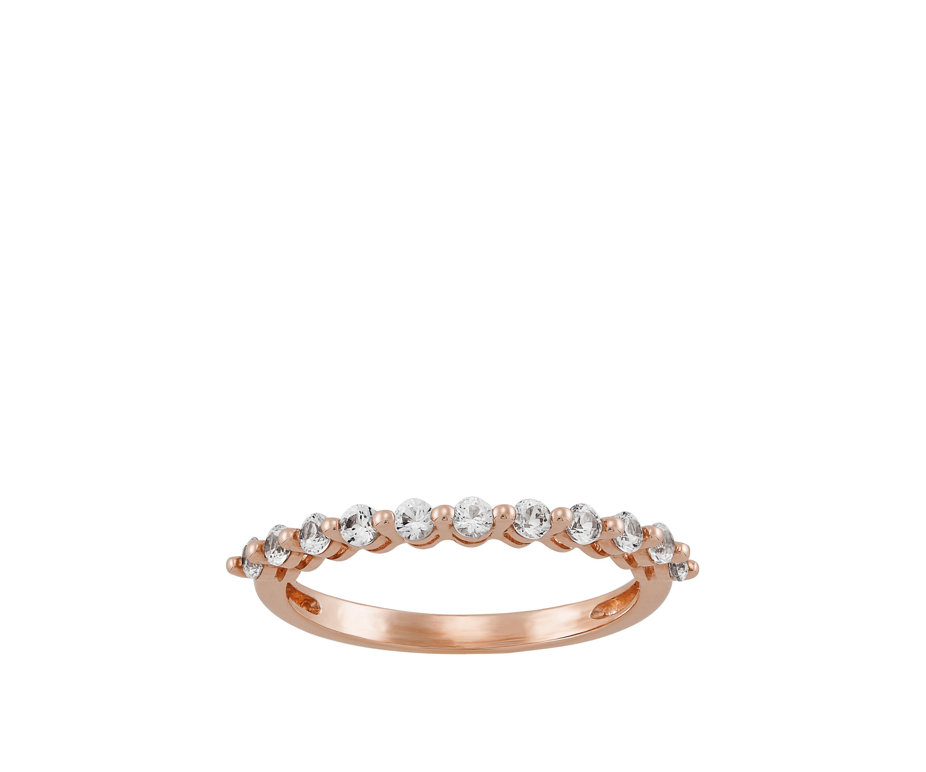 Created White Sapphire Ring in 10K Rose Gold