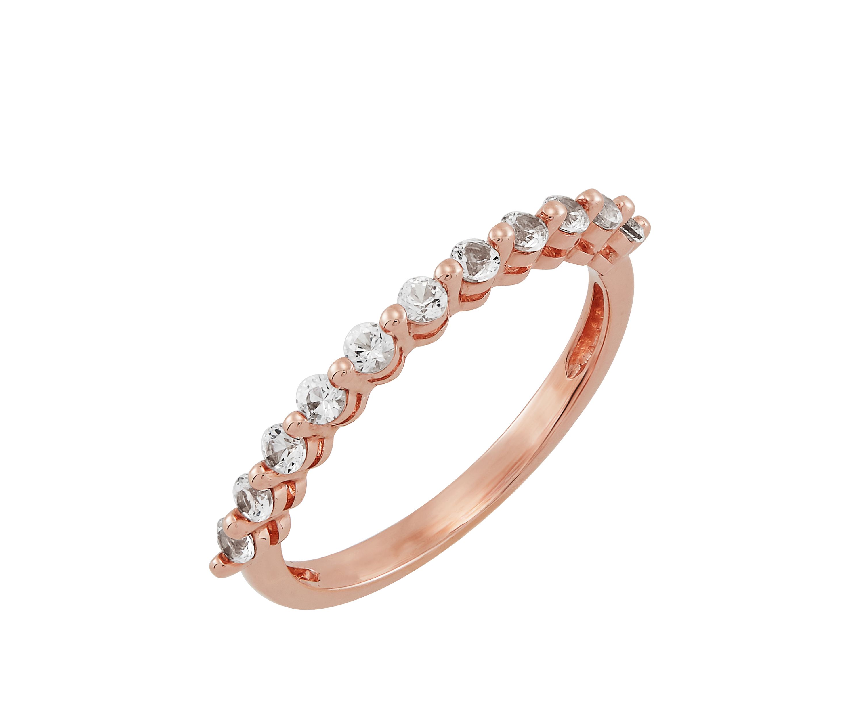 Created White Sapphire Ring in 10K Rose Gold
