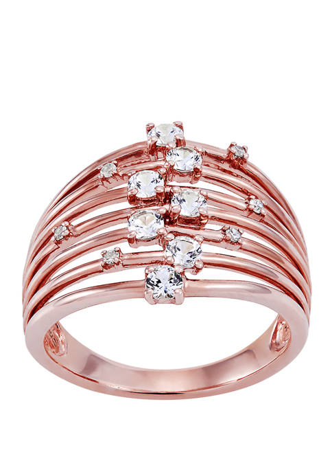 5/8 ct. t.w. Lab Created White Sapphire Ring in 10k Rose Gold