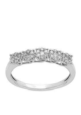 Belk & Co My Forever 1/4 Ct. T.w. Diamond Composite Wedding Band In 10K White Gold