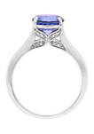 10K White Gold Tanzanite Diamond Engagement Ring