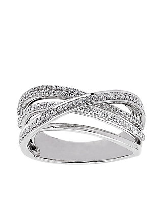 1/2 cttw, I-J Color, I3 Clarity Collection 10k White Gold and Diamond Twist Ring 