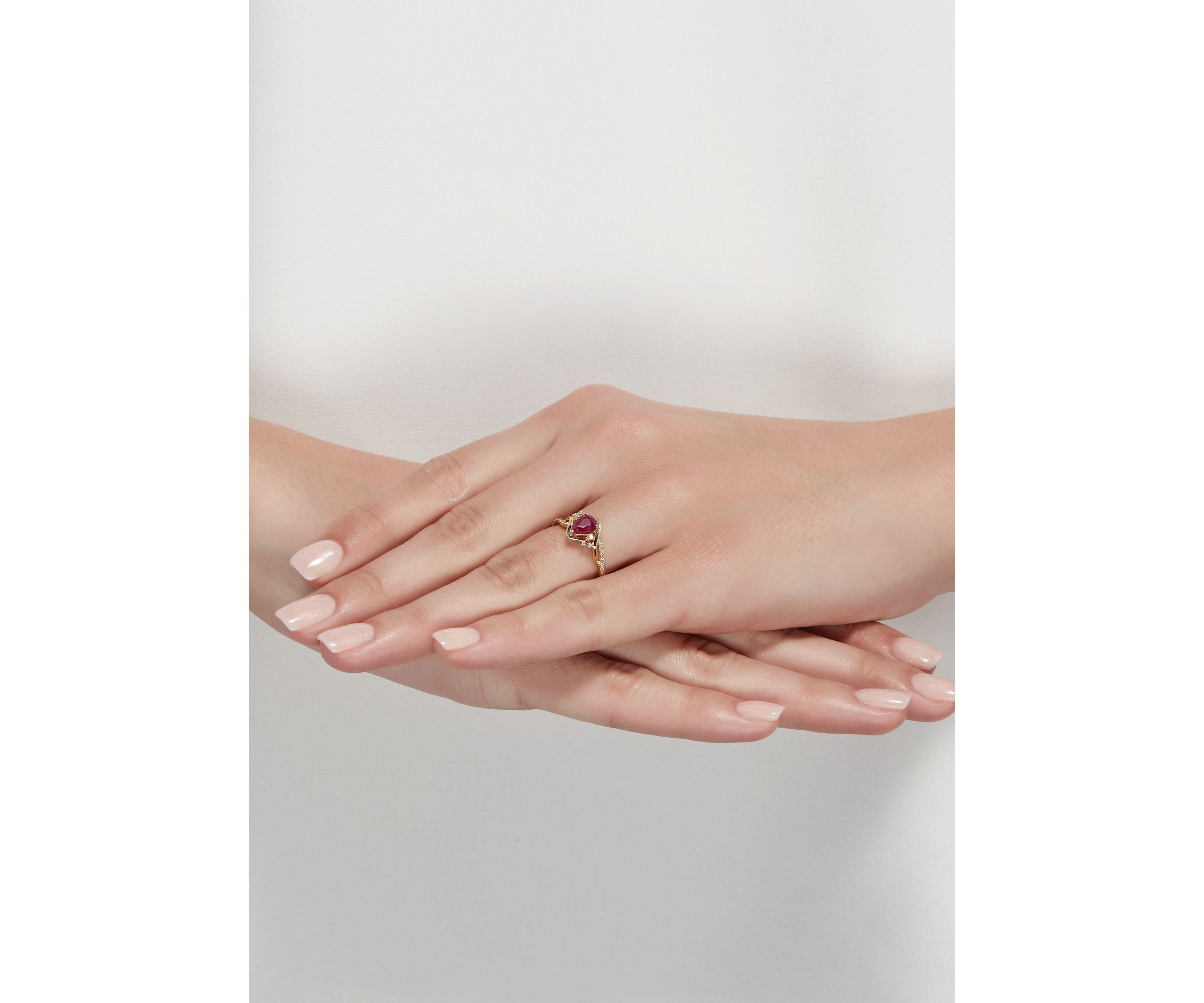 Ruby and Diamond Accent Ring in 10K Yellow Gold