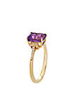 0.054 ct. t.w. Diamond and Amethyst Ring in 10k Yellow Gold 