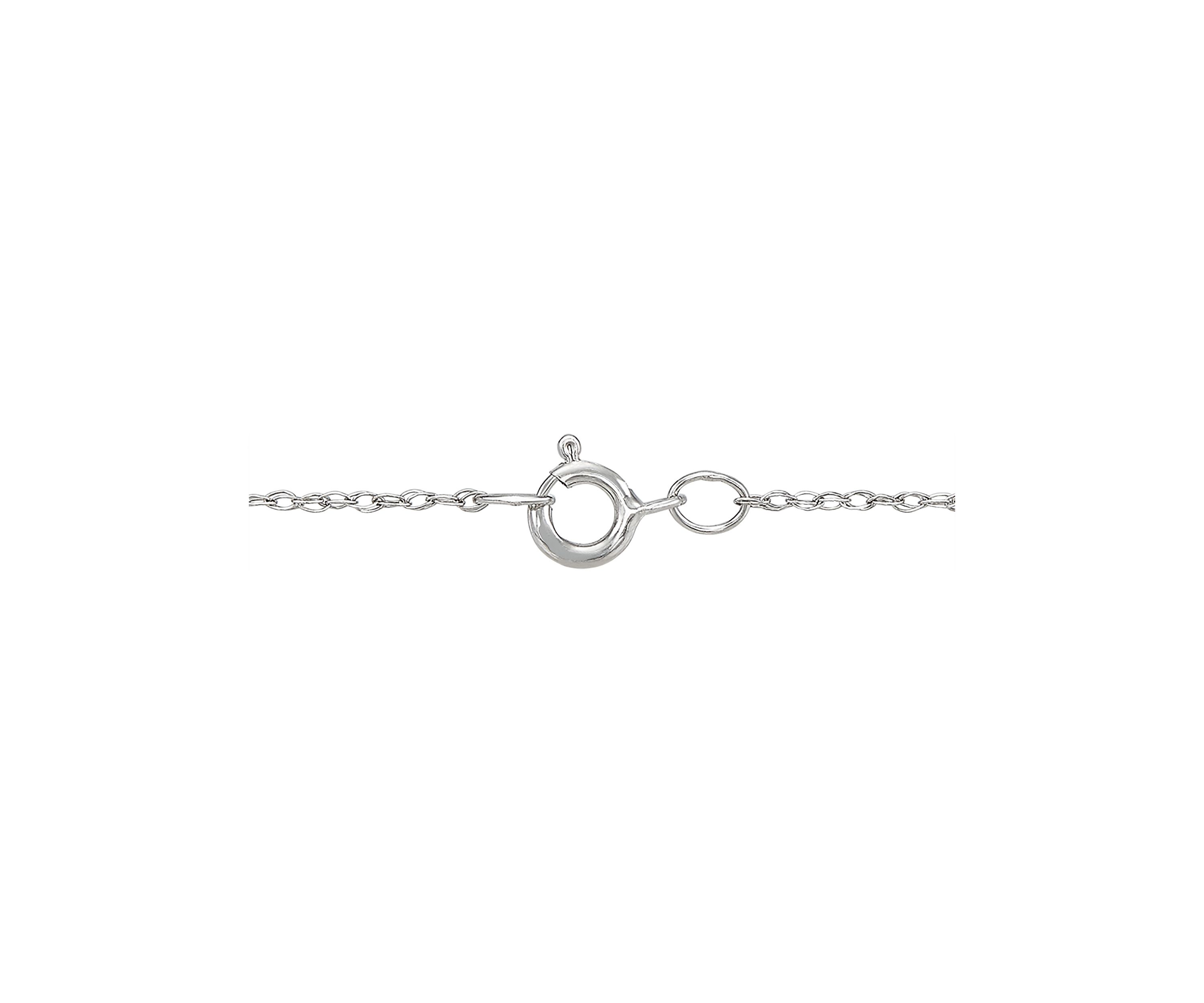 Swiss Blue Topaz Pendant with 18" Rope Chain in 10K White Gold