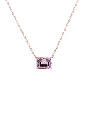 Belk & Co 2.15 Ct. T.w. Pink Amethyst Rolo Chain Pendant Necklace In 10K Rose Gold