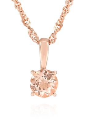 Solitare Morganite Pendant in 10k Rose Gold