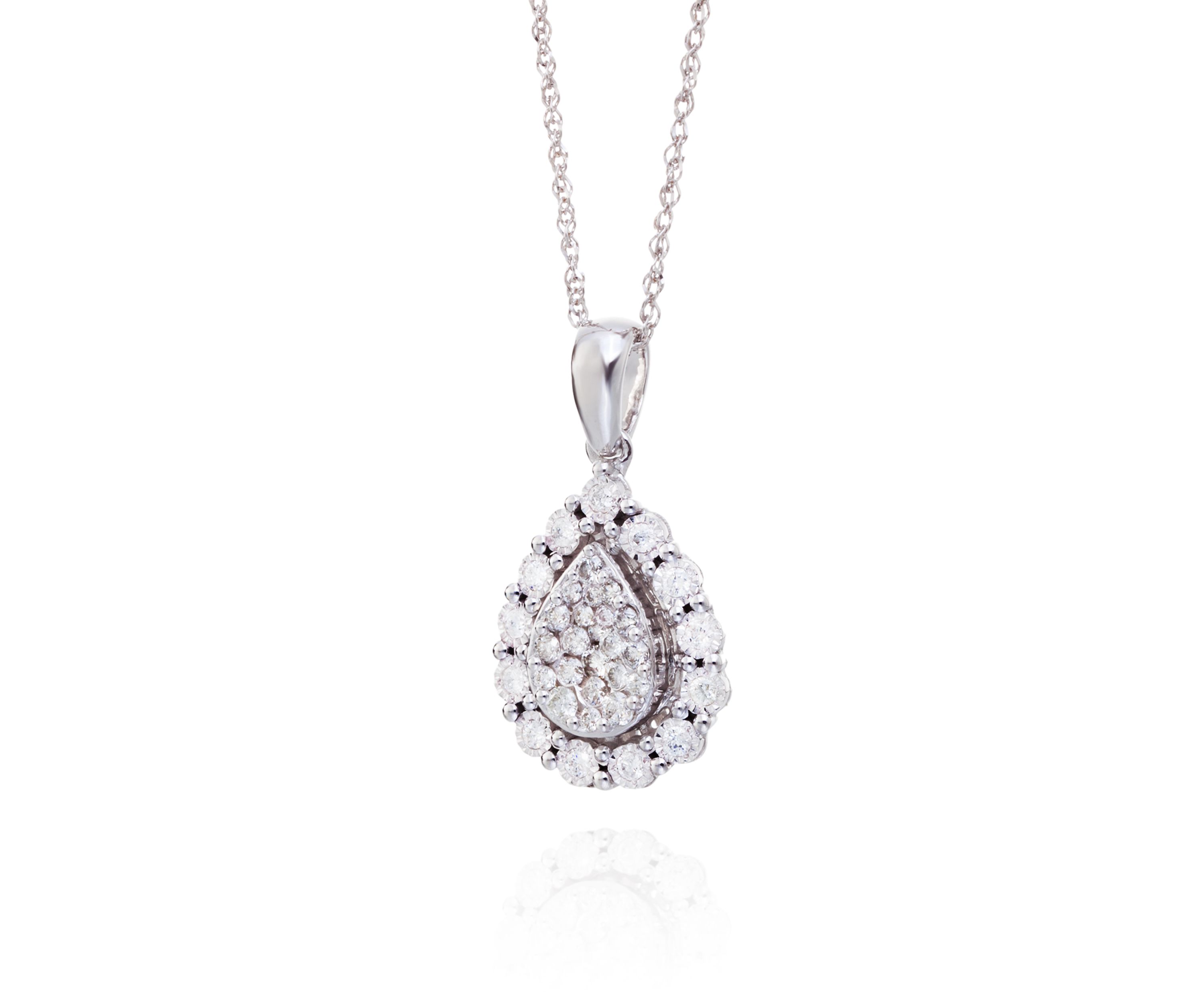 Diamond Pendant in 10K White Gold