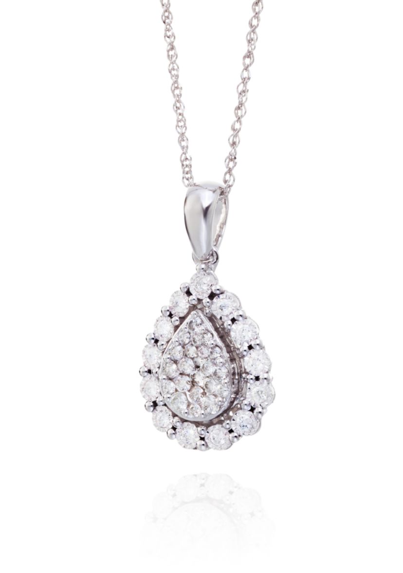 Diamond Pendant in 10K White Gold