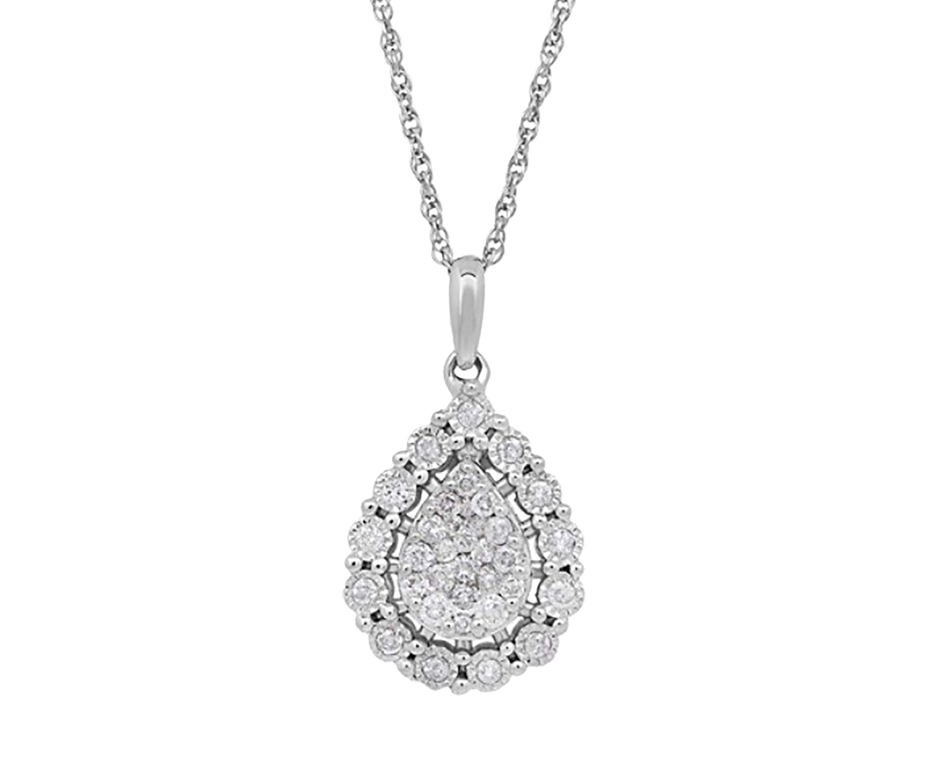 Diamond Pendant in 10K White Gold