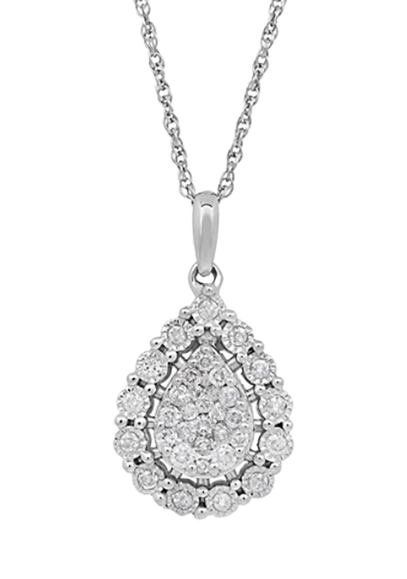 Diamond Pendant in 10K White Gold
