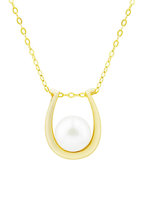 Freshwater Pearl Necklace in 10k Yellow Gold 
