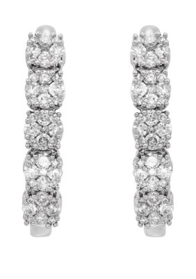 Belk & Co 1 ct. t.w. Diamond Hoop Earrings in 10k White Gold