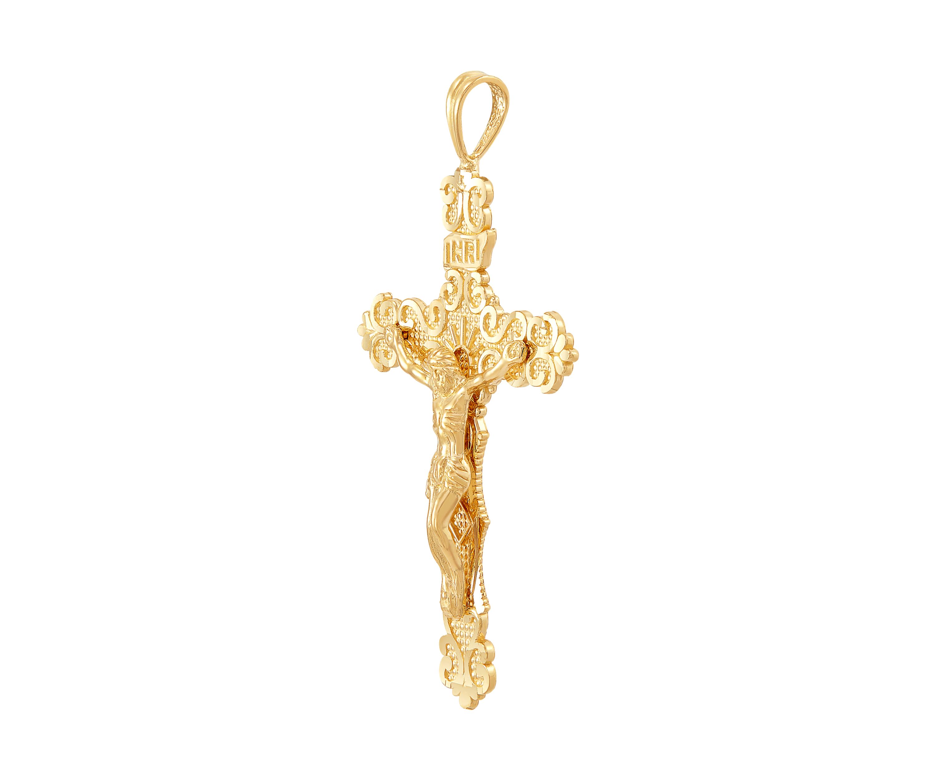 Nugget Cross and Crucifix Pendant in 10K Yellow Gold