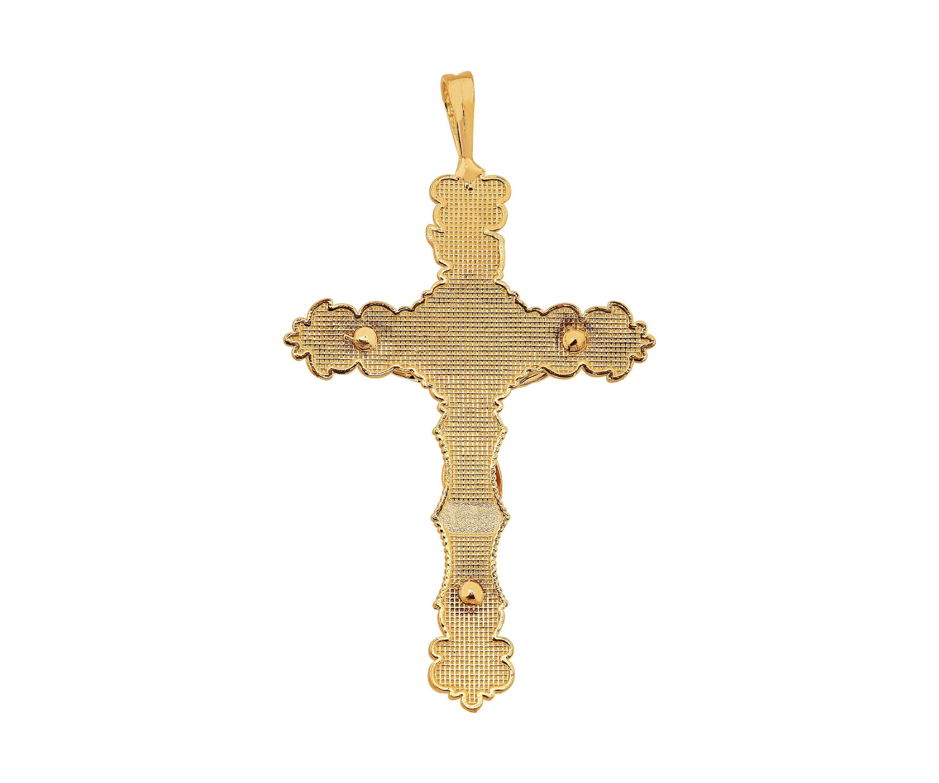 Nugget Cross and Crucifix Pendant in 10K Yellow Gold