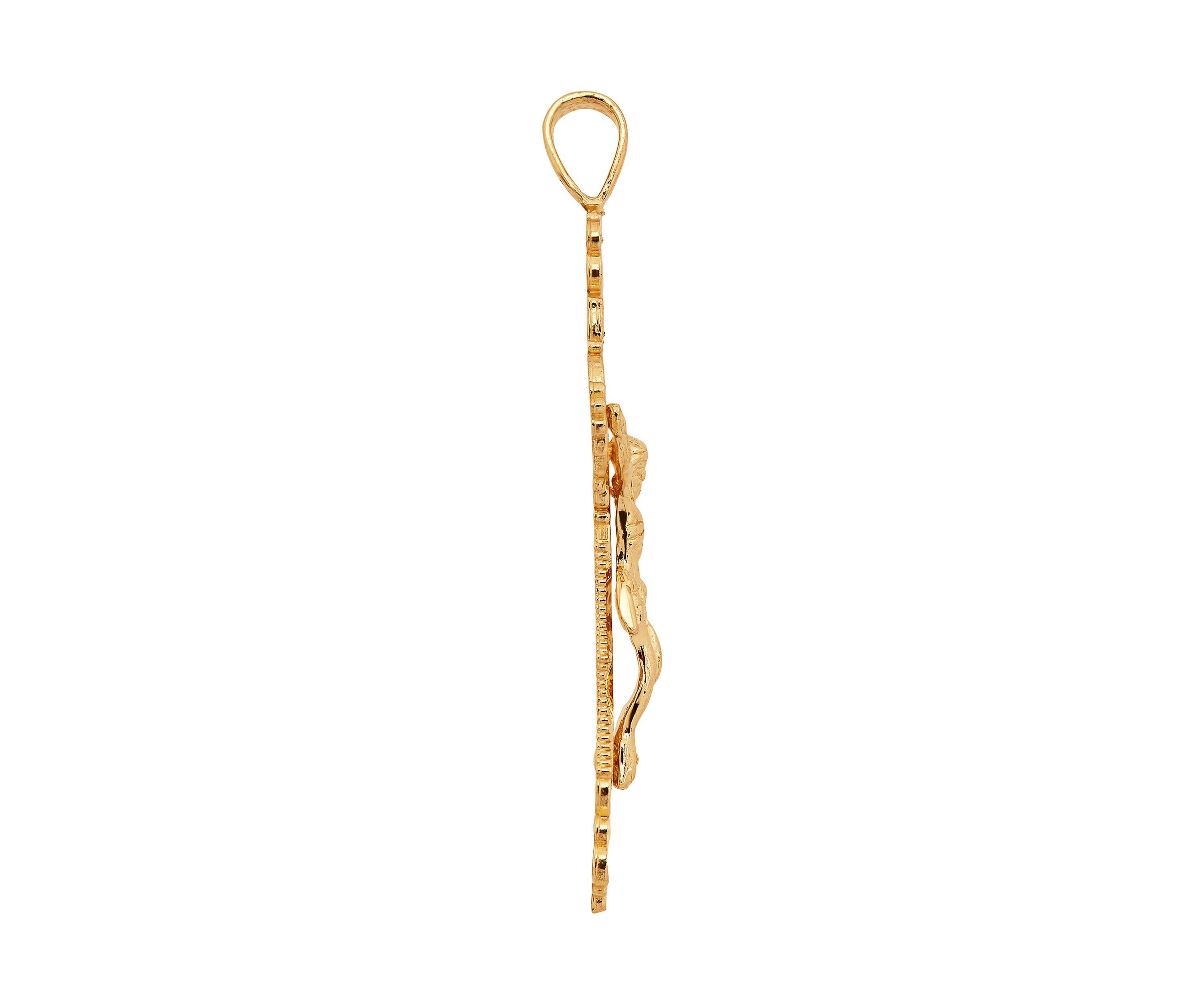 Nugget Cross and Crucifix Pendant in 10K Yellow Gold