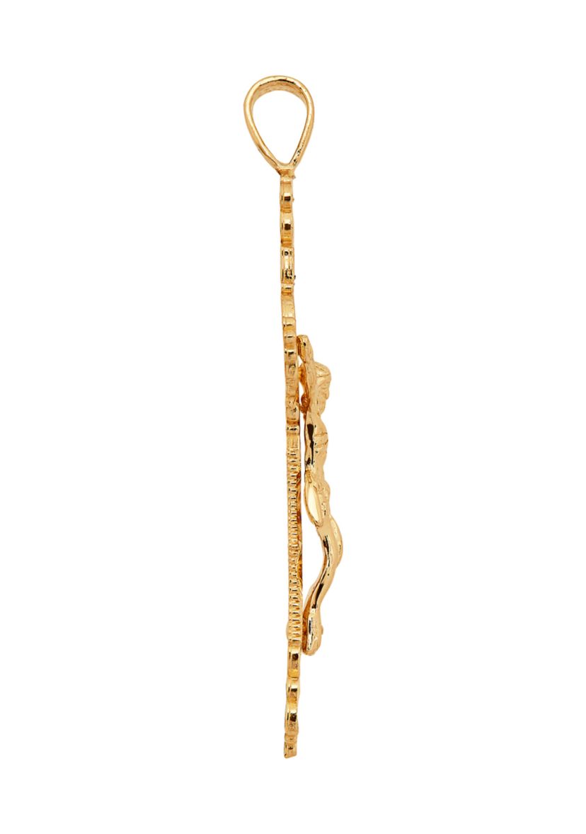 Nugget Cross and Crucifix Pendant in 10K Yellow Gold