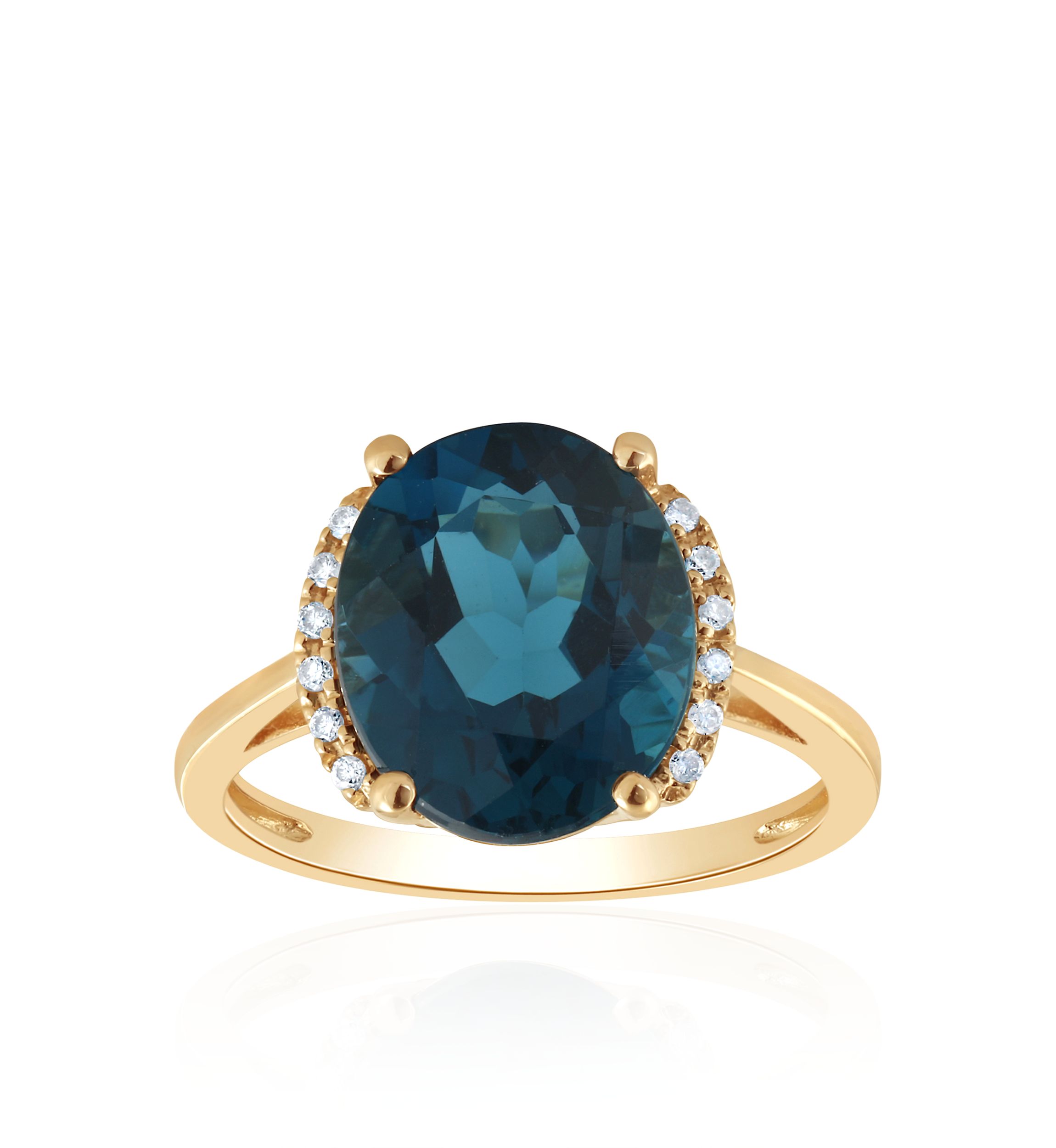 10k London Blue Topaz and Diamond Ring