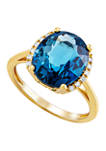 10k London Blue Topaz and Diamond Ring