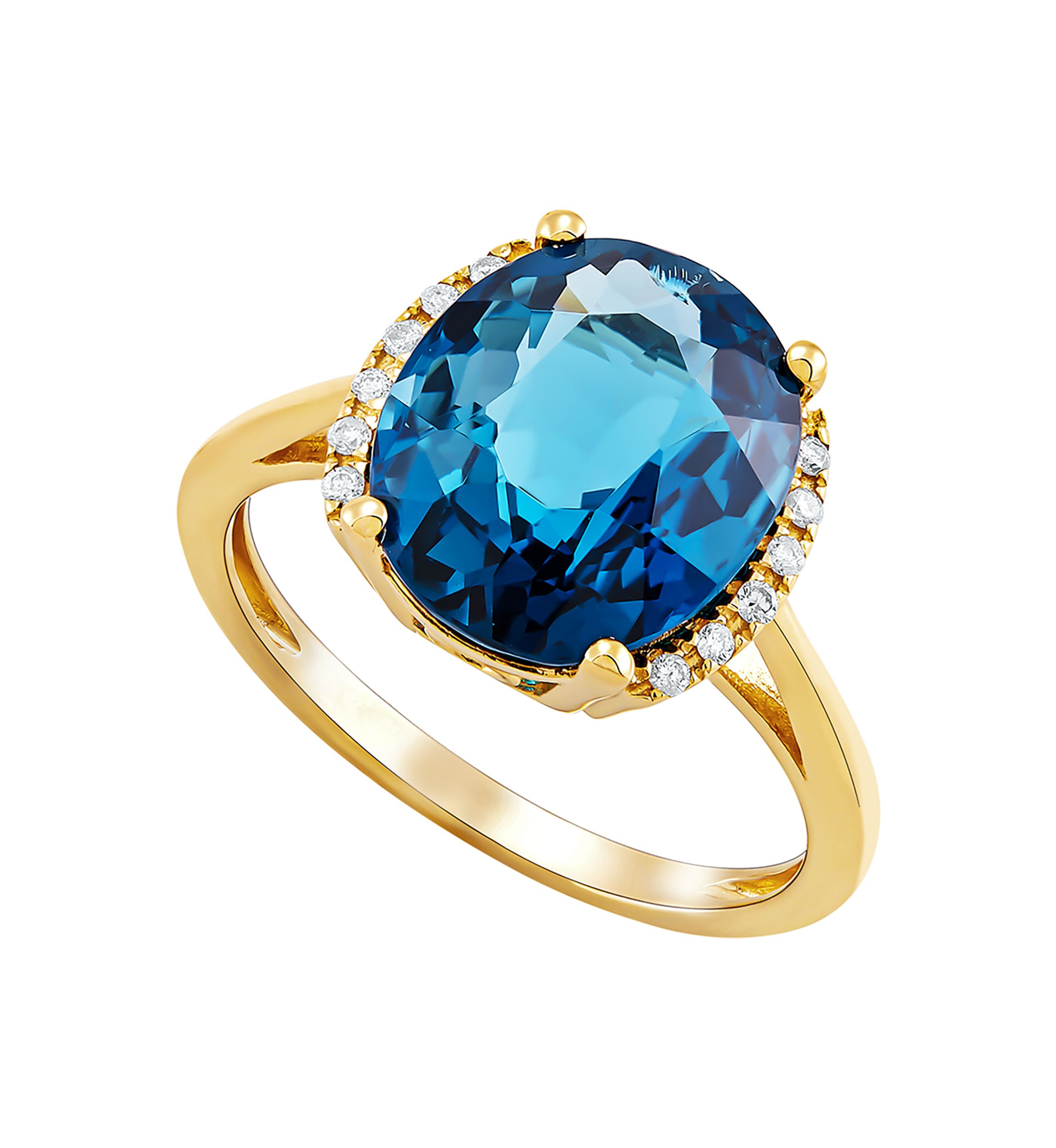 10k London Blue Topaz and Diamond Ring