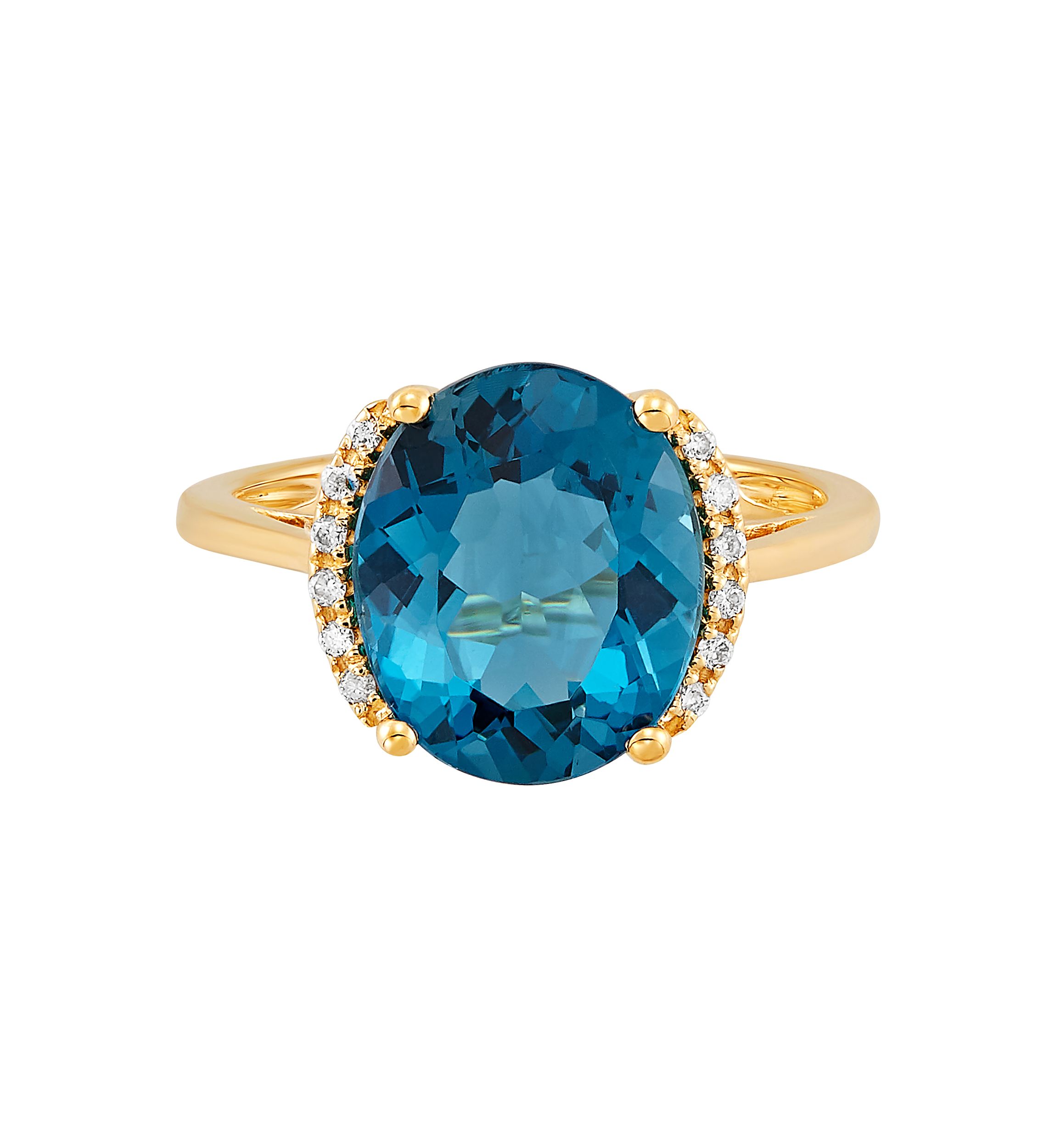 10k London Blue Topaz and Diamond Ring
