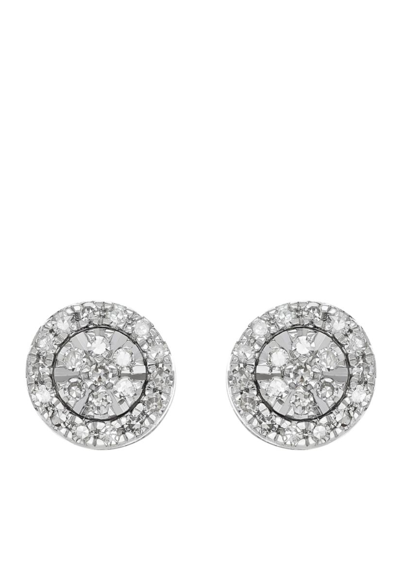 1/5 Diamond Stud Earrings in 10k White Gold 