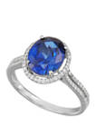 3.4 ct. t.w. Sapphire and 1/4 ct. t.w. Diamond Ring in 10K White Gold