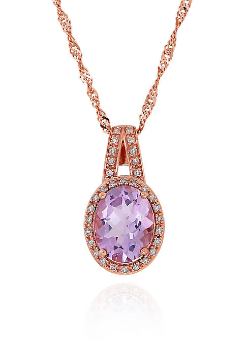Belk & Co. Morganite and Diamond Pendant Necklace