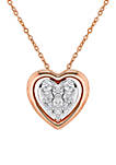  1/4 ct. t.w Diamond Heart Pendant Necklace in 10K Rose Gold 