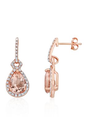 Napier Rose Gold Tone Lever Back Drop Earrings 