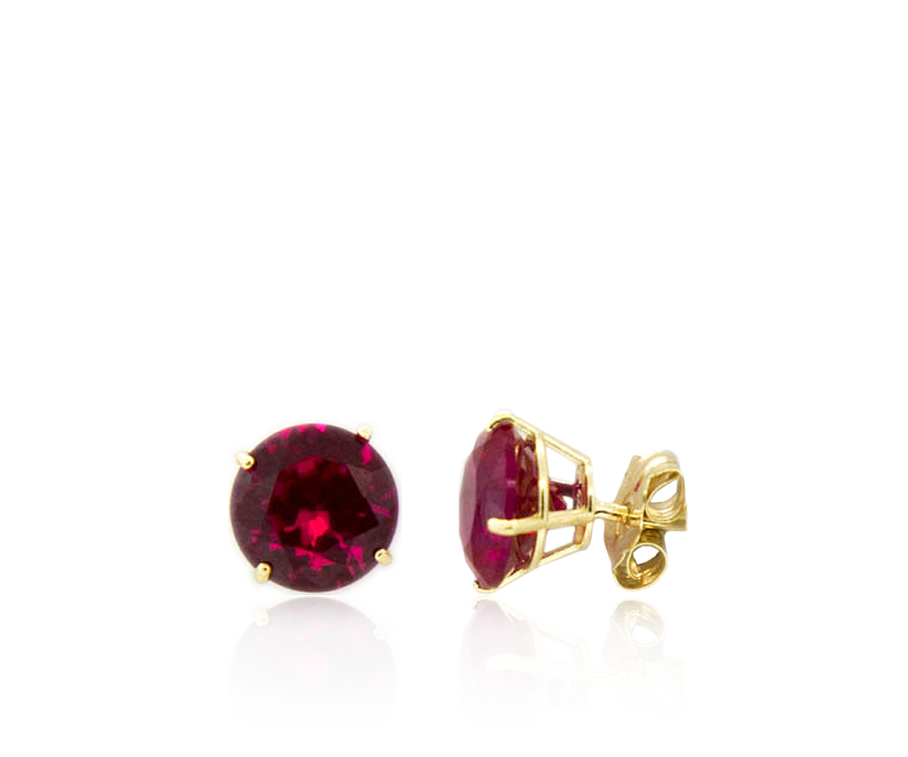 Ruby Stud Earrings in 10K Yellow Gold
