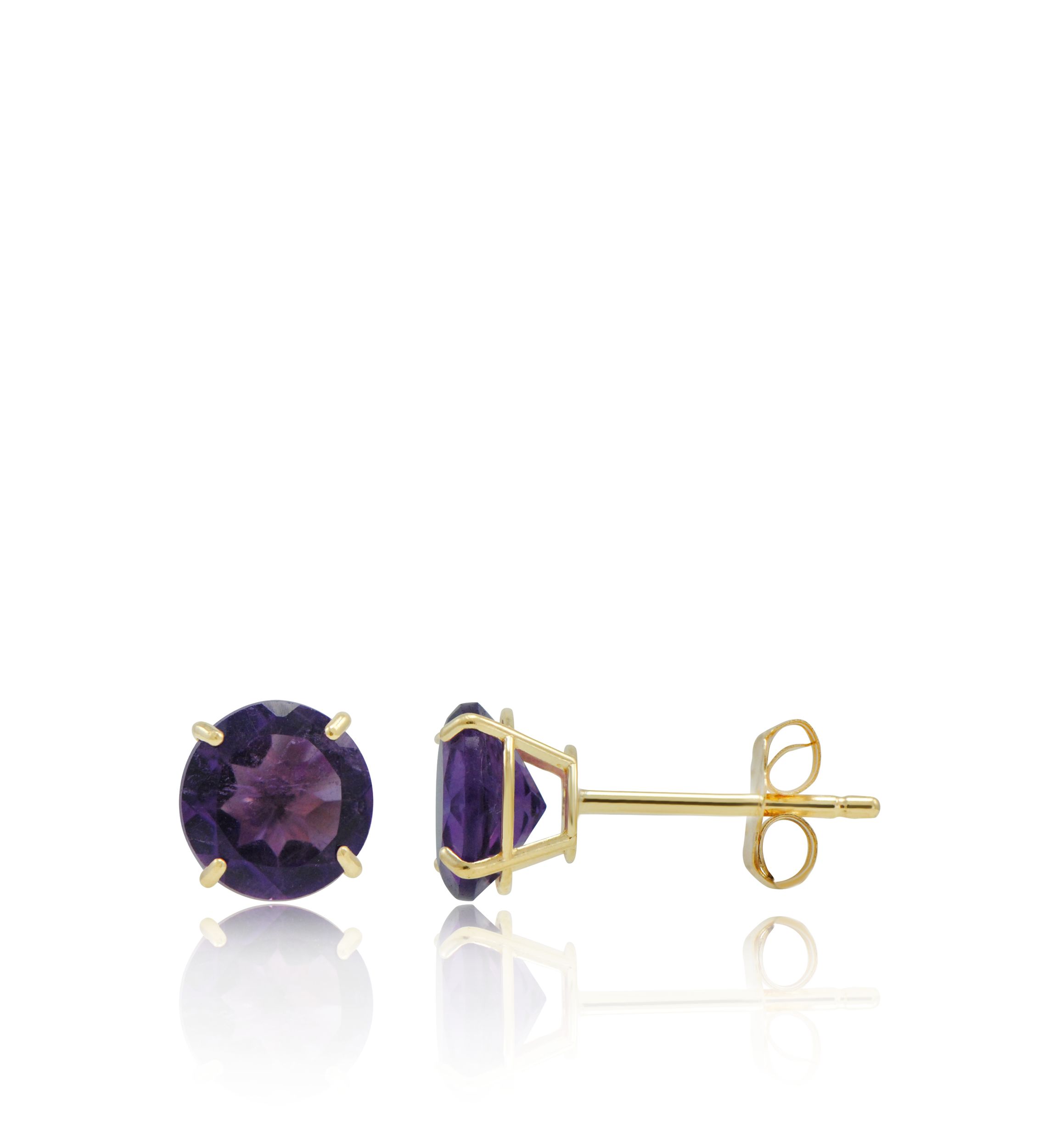1.5 ct. t.w. Amethyst Stud Earrings in 10K Yellow Gold