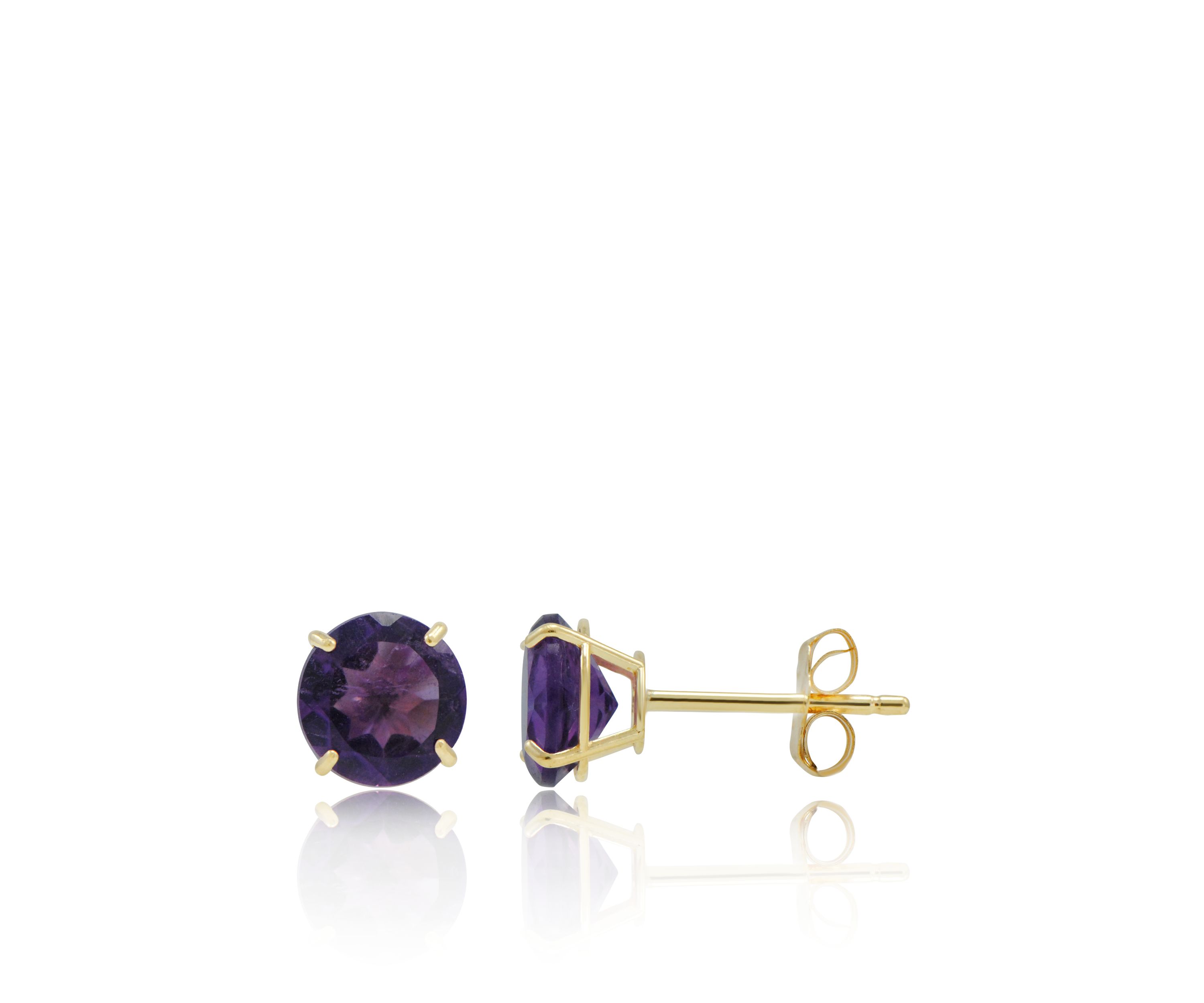 1.5 ct. t.w. Amethyst Stud Earrings in 10K Yellow Gold