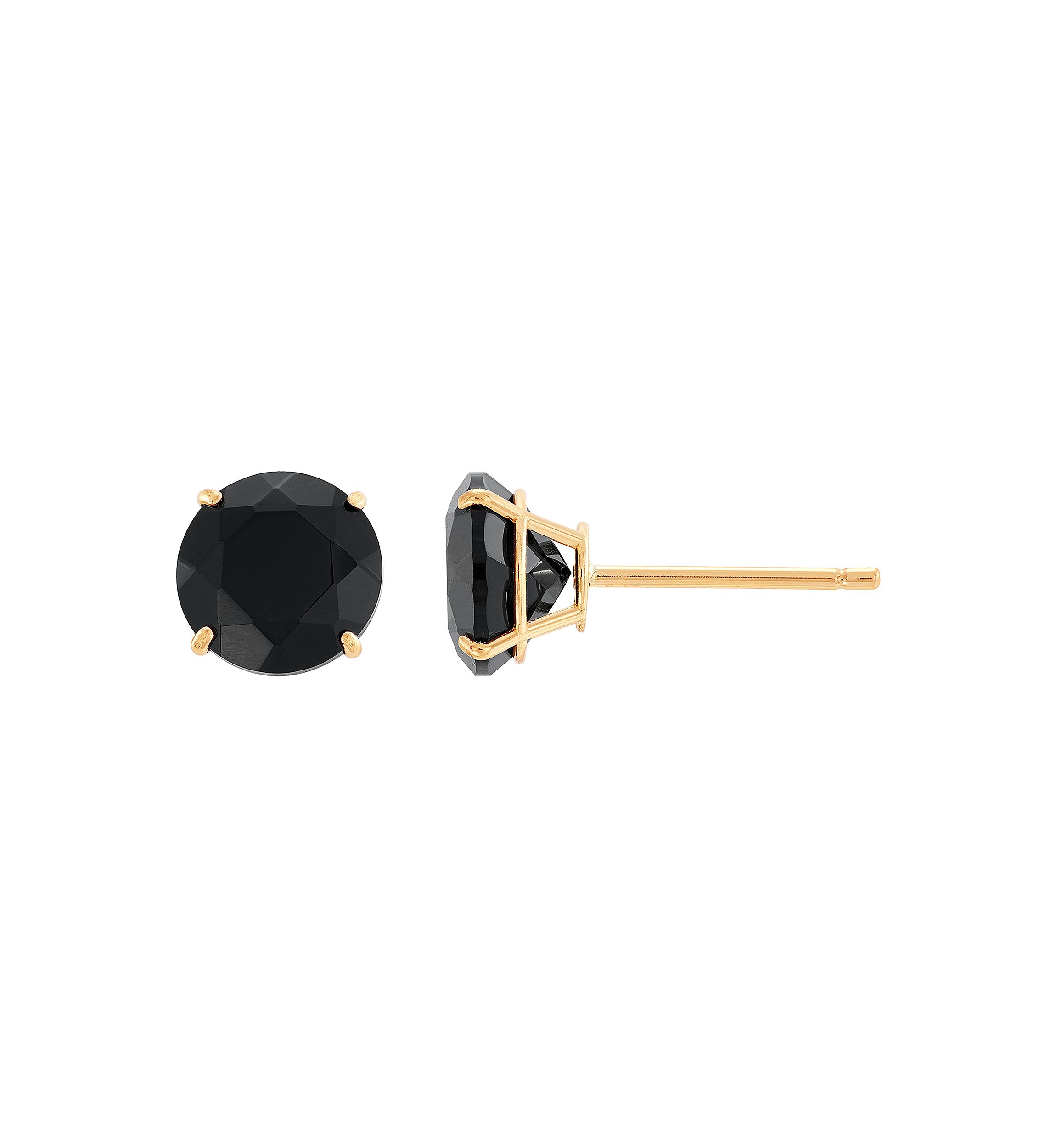 Onyx Stud Earrings in 10K Yellow Gold