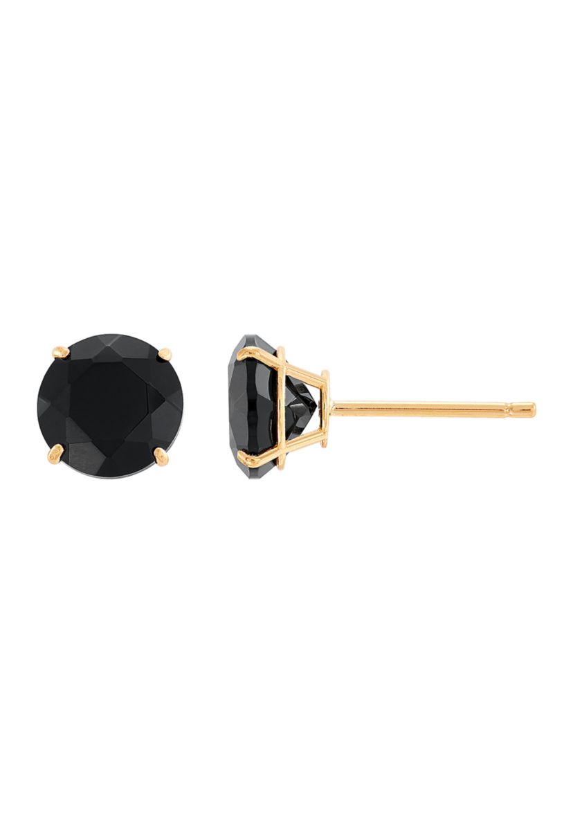 Onyx Stud Earrings in 10K Yellow Gold