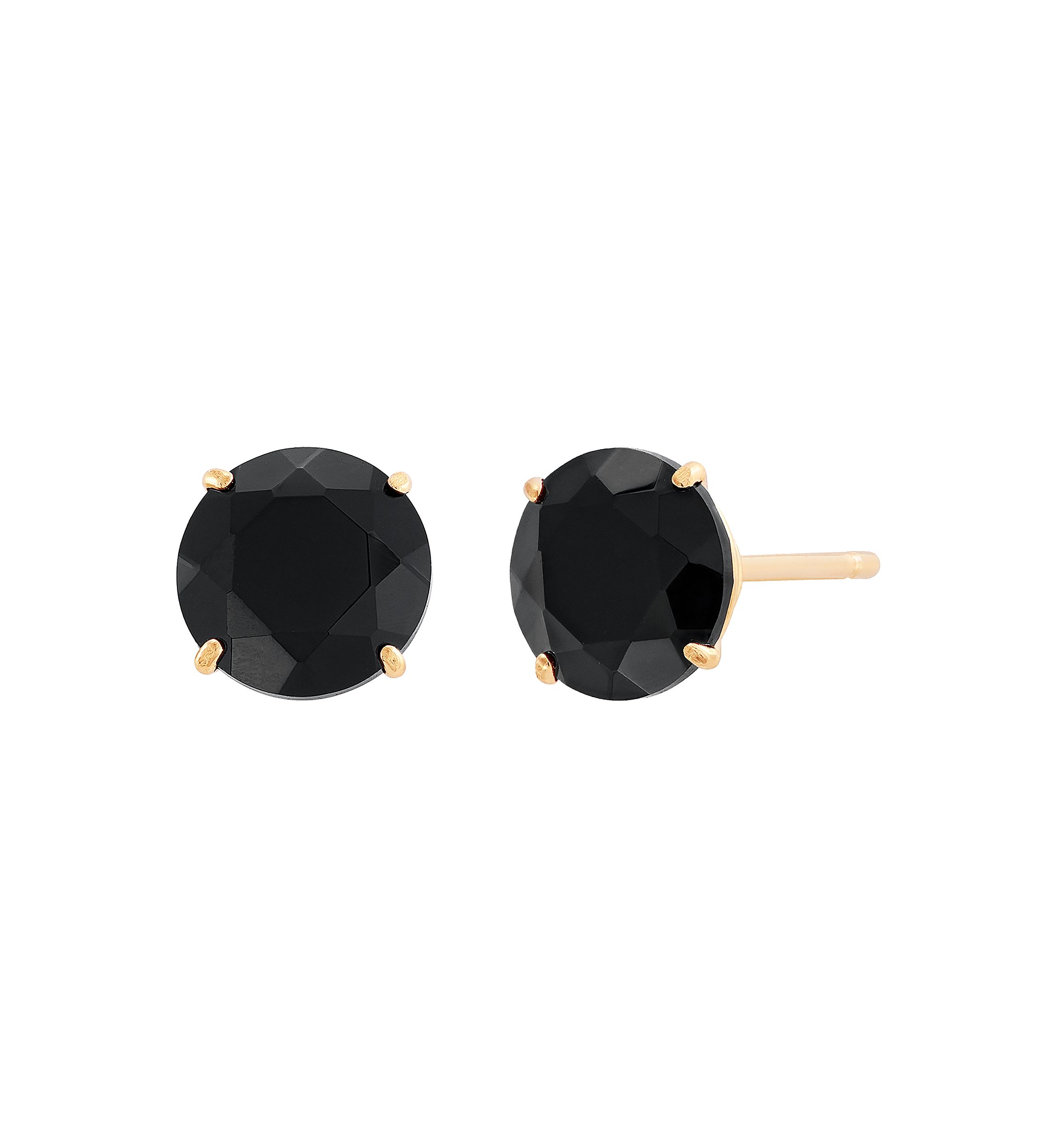 Onyx Stud Earrings in 10K Yellow Gold