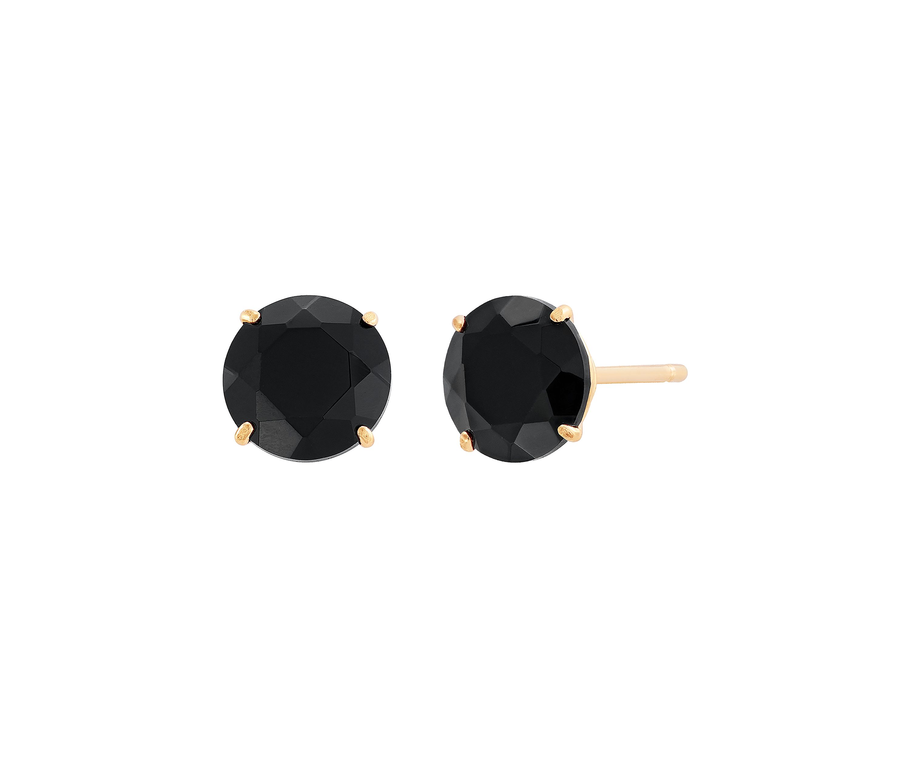 Onyx Stud Earrings in 10K Yellow Gold
