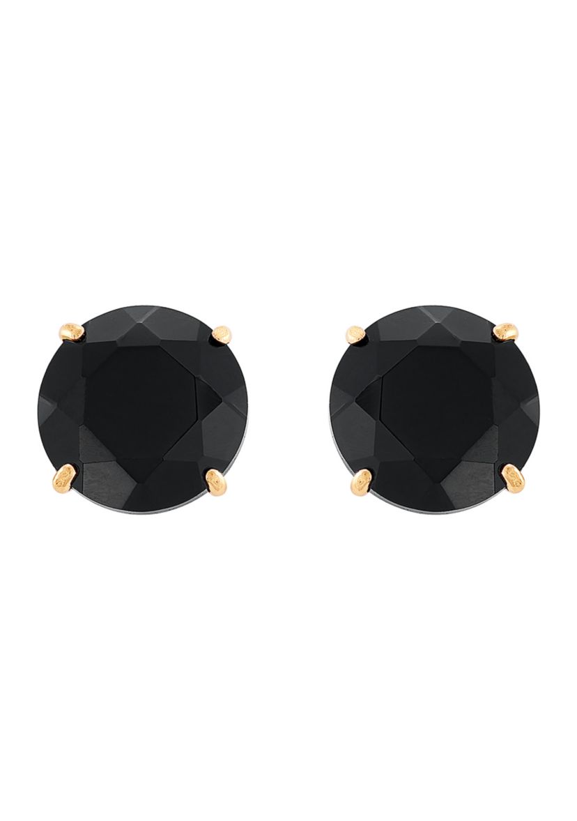 Onyx Stud Earrings in 10K Yellow Gold