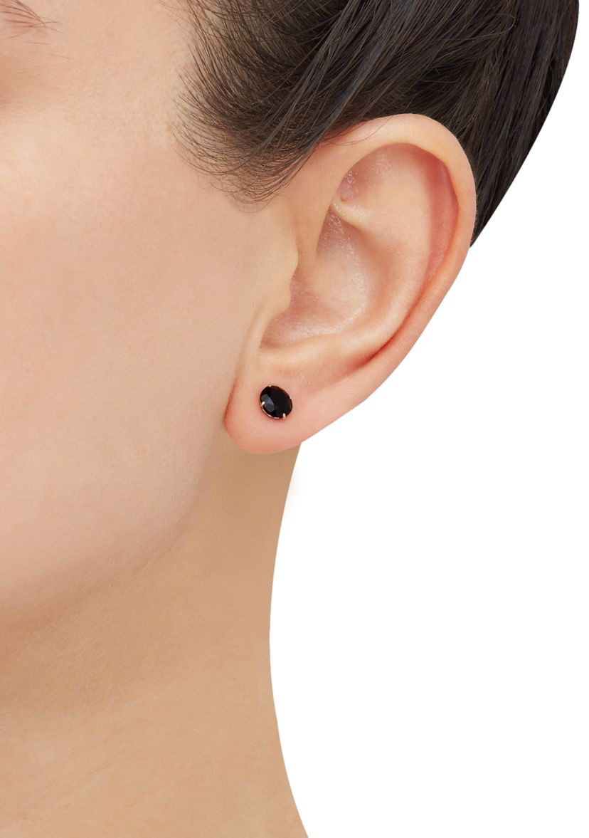 Onyx Stud Earrings in 10K Yellow Gold
