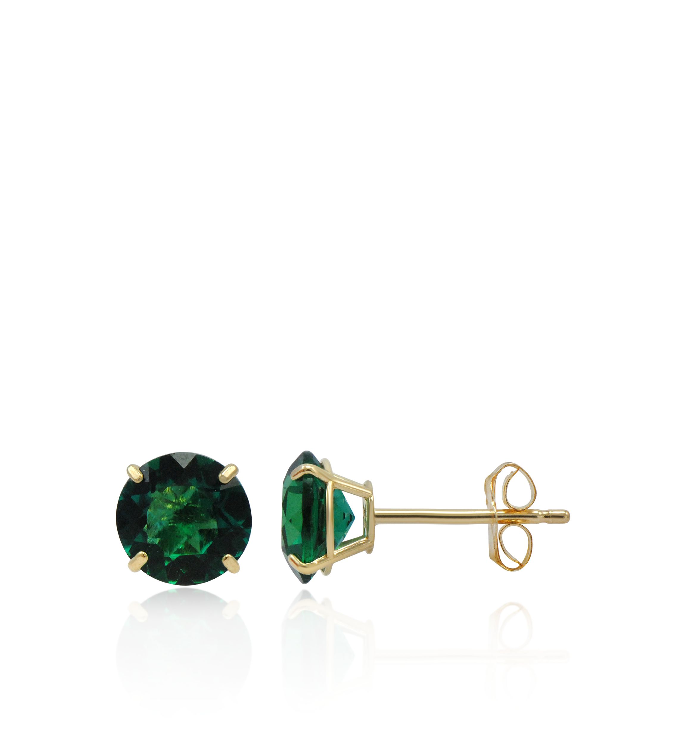 1.5 ct. t.w. Emerald Stud Earrings in 10K Yellow Gold