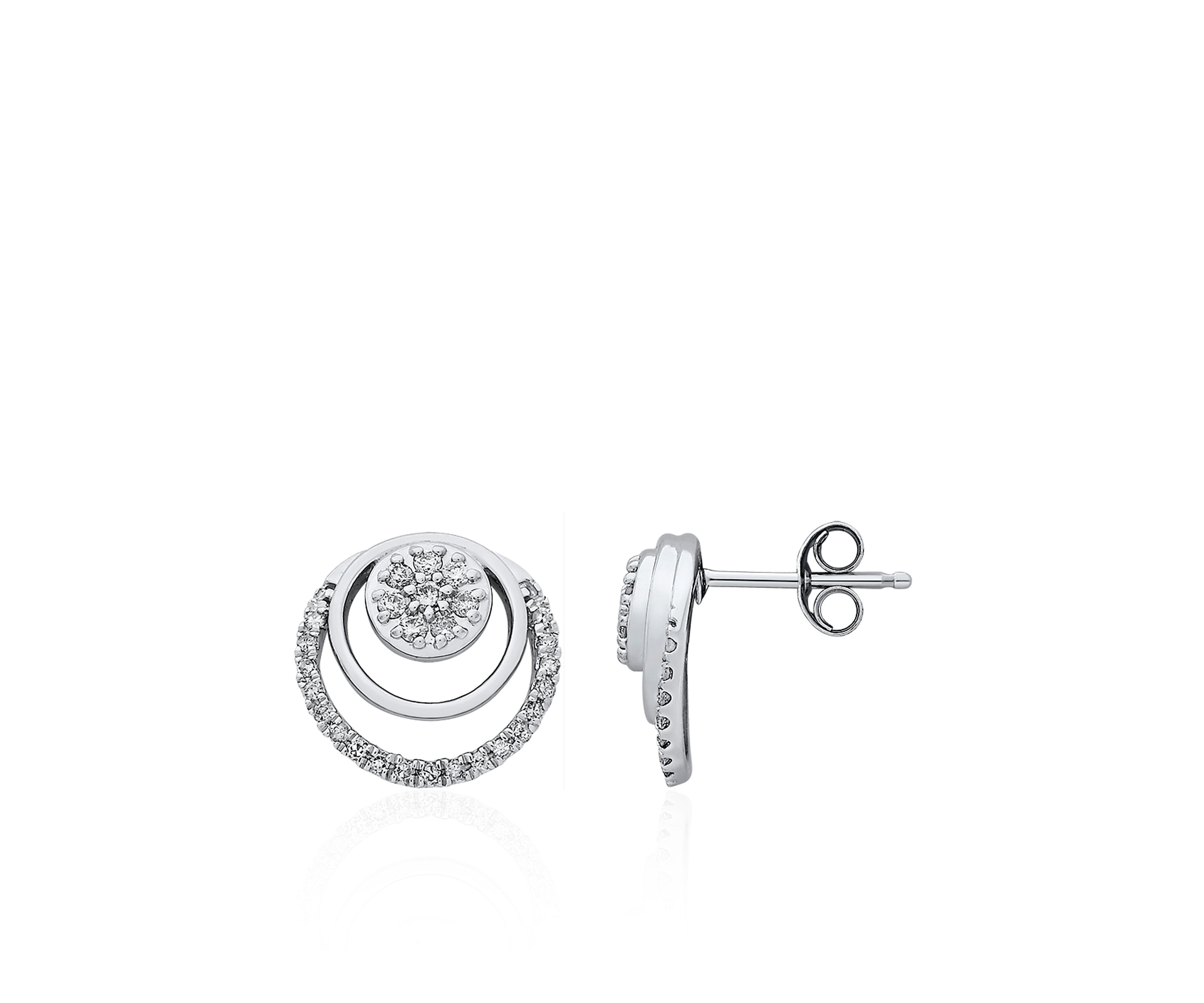 10K White Gold Diamond Earrings