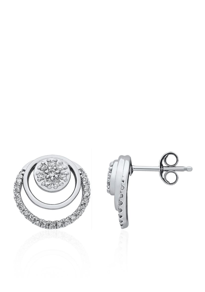 10K White Gold Diamond Earrings