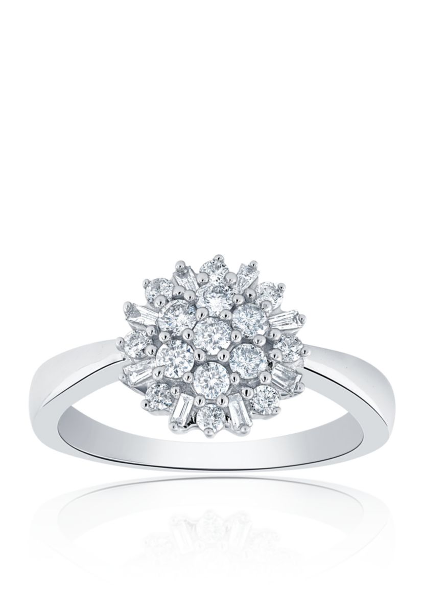 0.50 ct. t.w. Diamond Cluster Ring in 10K White Gold